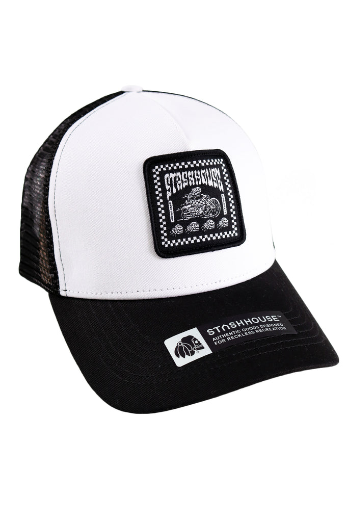 "MOTO" WHITE TRUCKER HAT