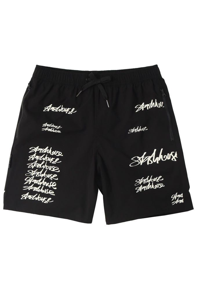 "NOTE" BLACK LIFESTYLE SHORTS