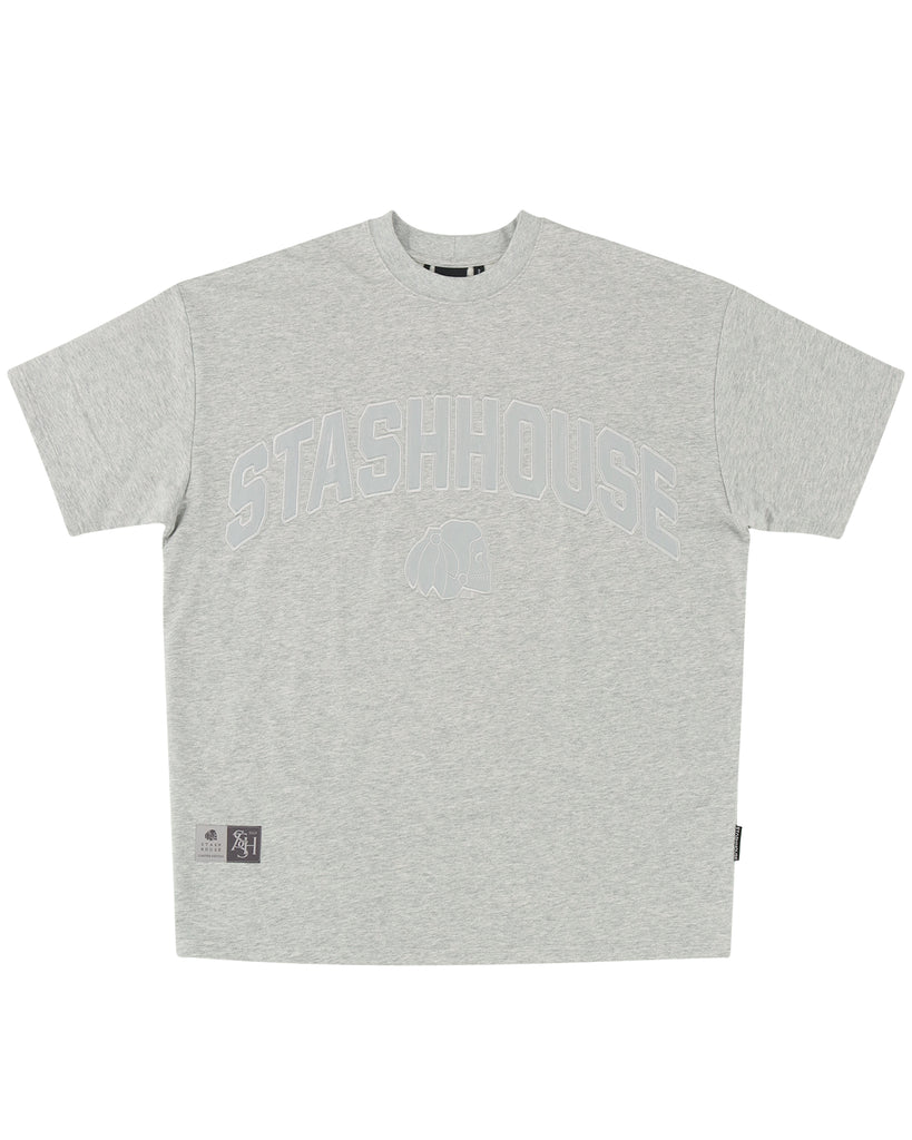 "SEASON" GREY MARLE OVERSIZE TEE