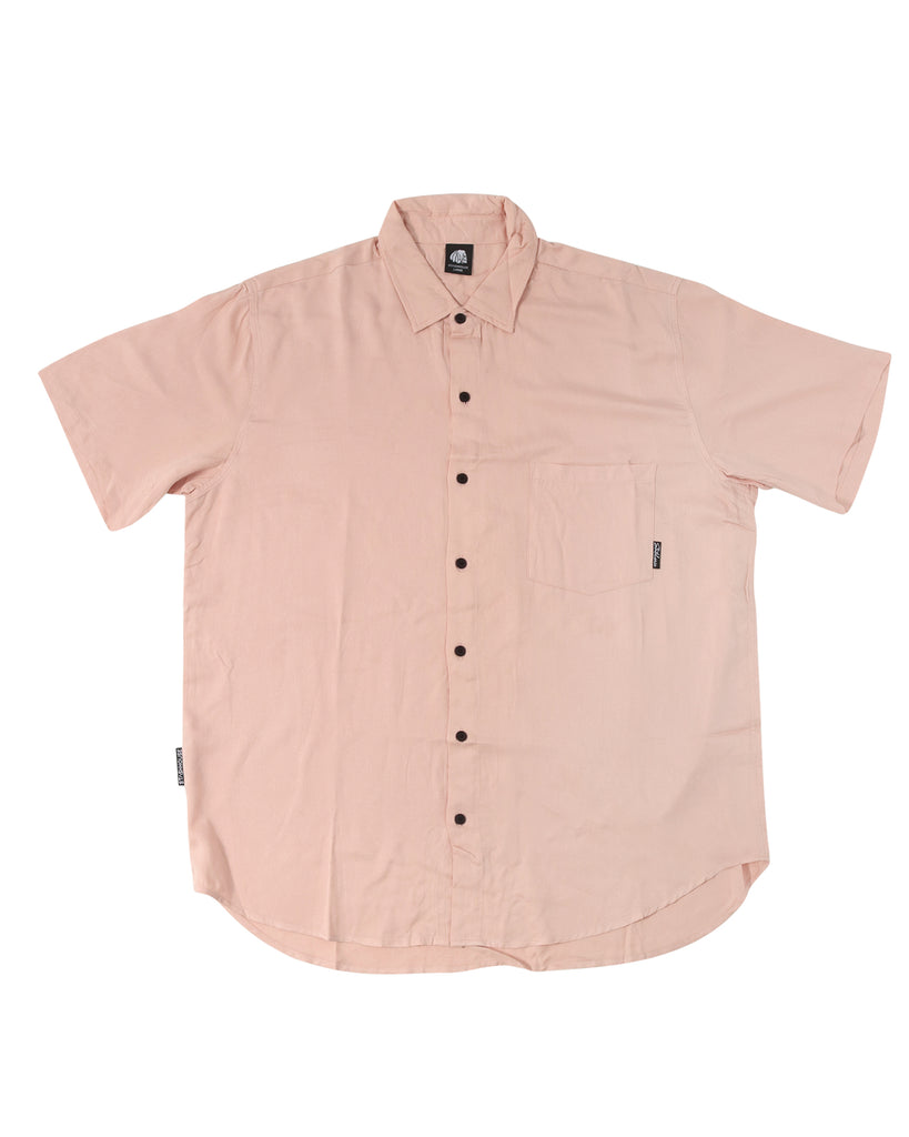 "PARTY" ROSE RAYON BUTTON UP