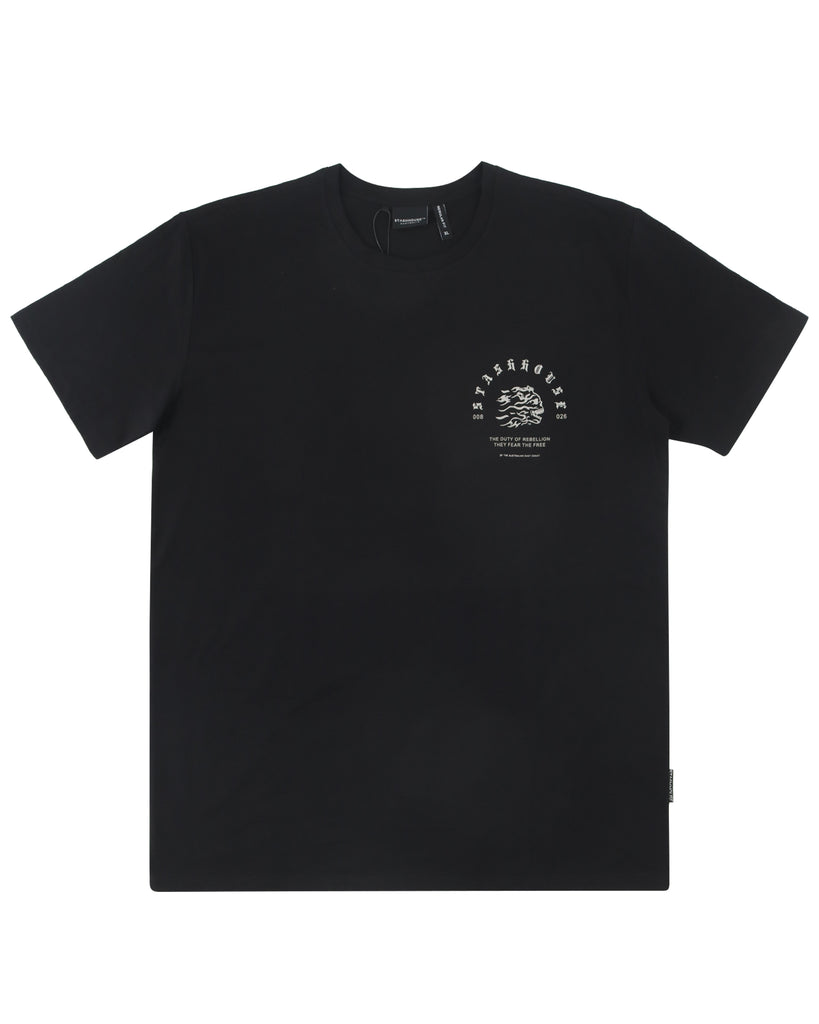 "REBELLION" BLACK REGULAR TEE