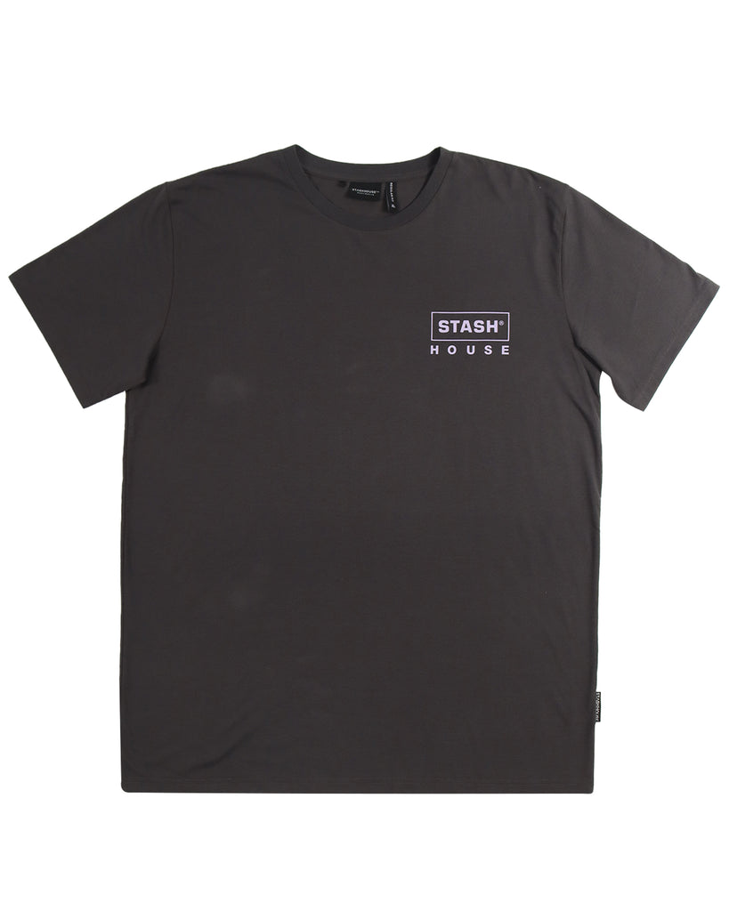"STACKED" CHARCOAL REGULAR TEE