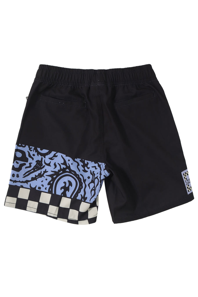 "SCARF" BLACK YOUTH LIFESTYLE SHORTS