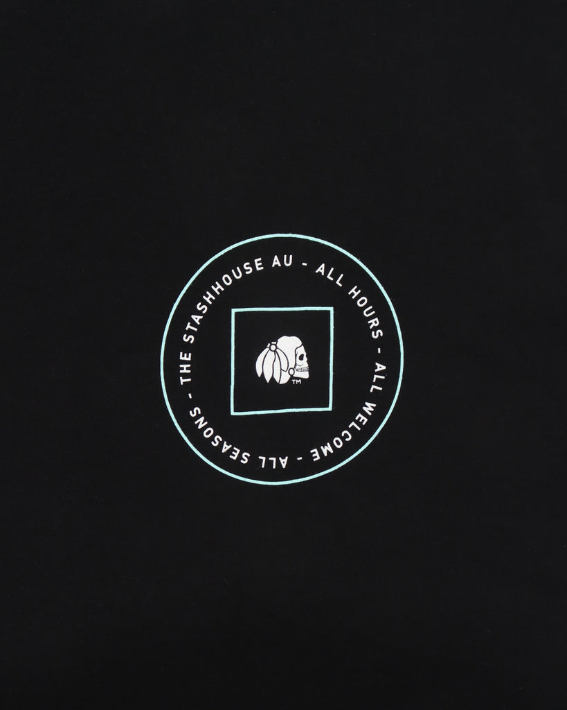 "SEASONS" BLACK REGULAR TEE