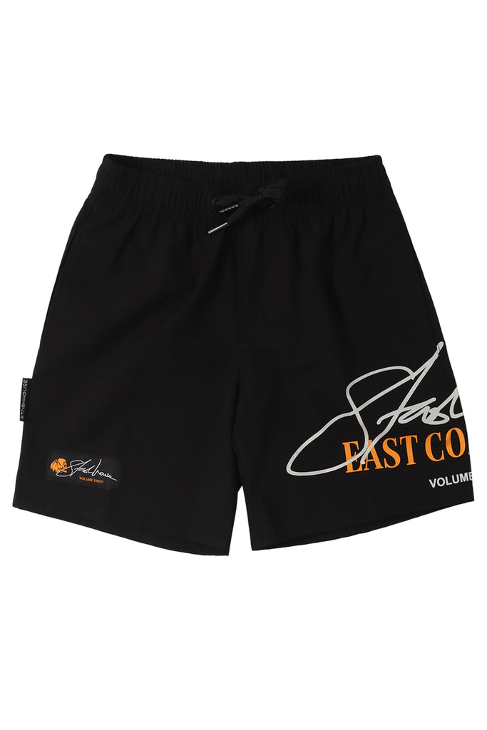 "SIGNATURE" BLACK YOUTH LIFESTYLE SHORTS