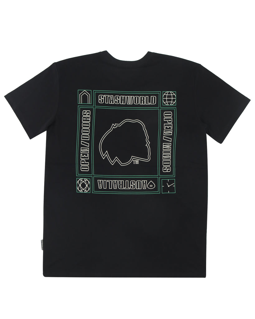 "STASHWORLD" BLACK REGULAR TEE