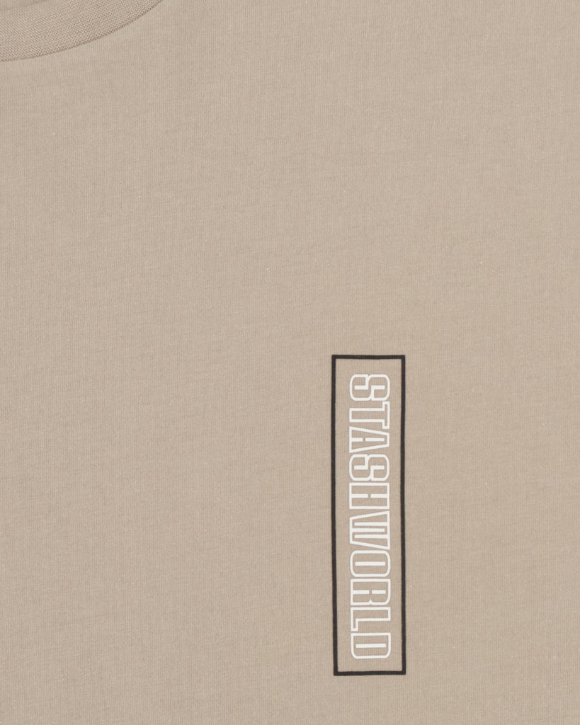 "STASHWORLD" TAUPE REGULAR TEE