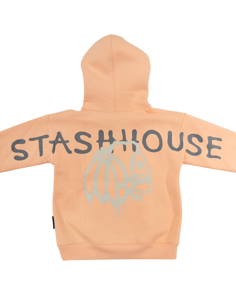 "RIOT" PEACH TODDLER PULL OVER HOOD