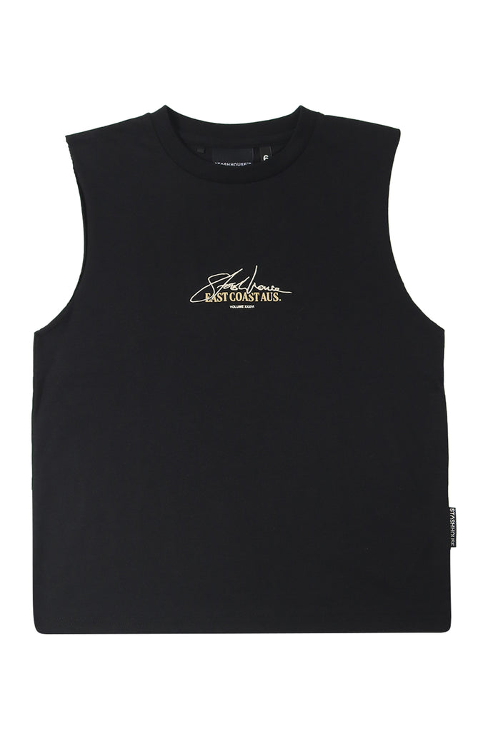 "SIGNATURE" BLACK TODDLER MUSCLE TEE