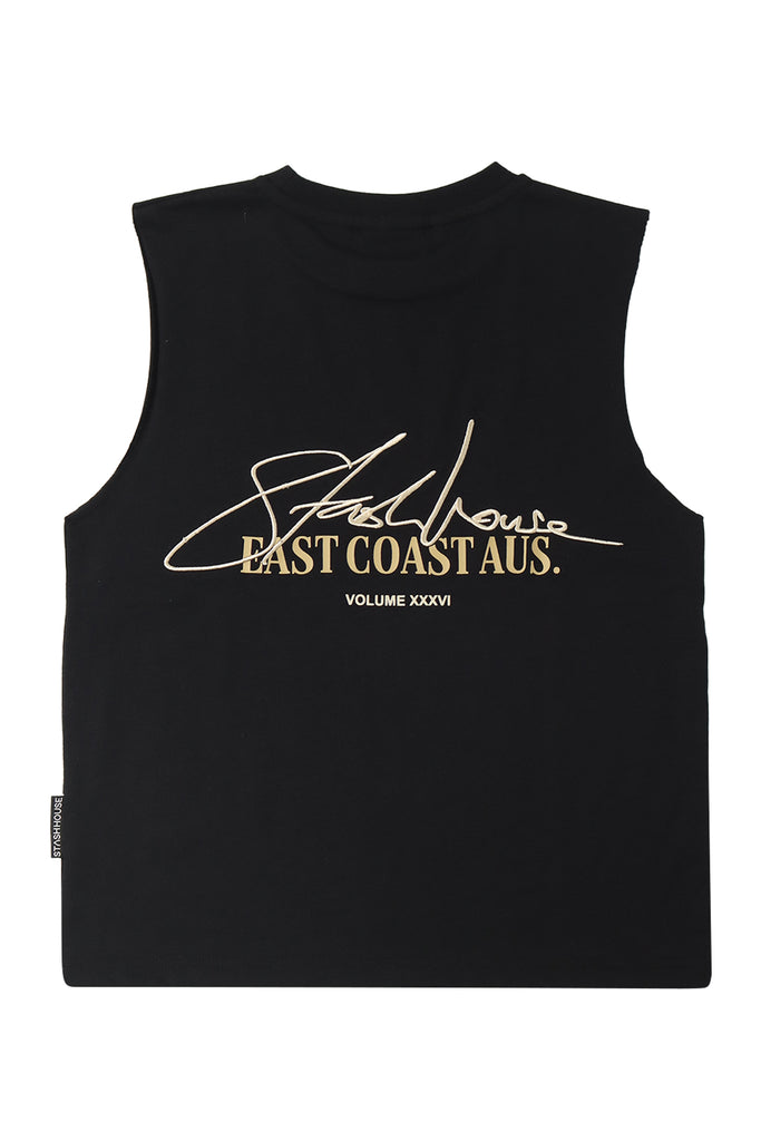"SIGNATURE" BLACK TODDLER MUSCLE TEE