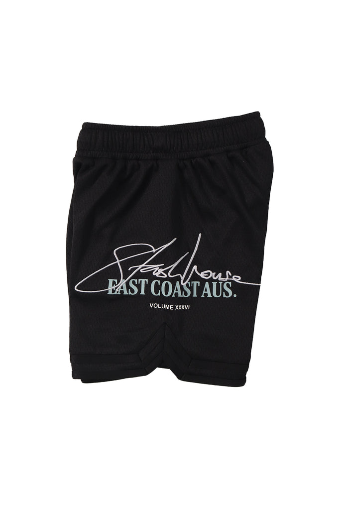 "SIGNATURE" BLACK MESH TODDLER MESH SHORTS