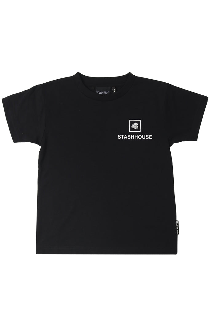 "BOXED" BLACK TODDLER TEE
