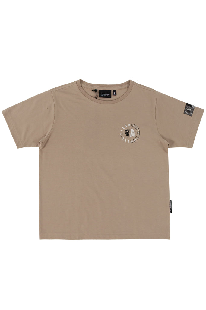 "CENTRIC" TAUPE TODDLER TEE