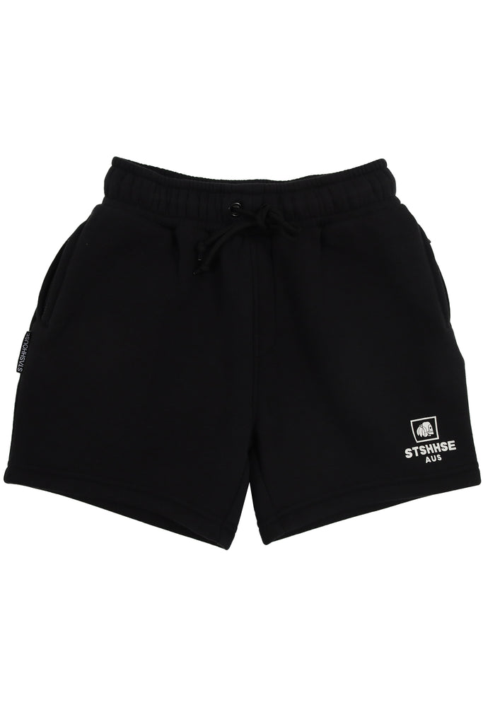 "BOXED W24" BLACK TODDLER TRACK SHORTS