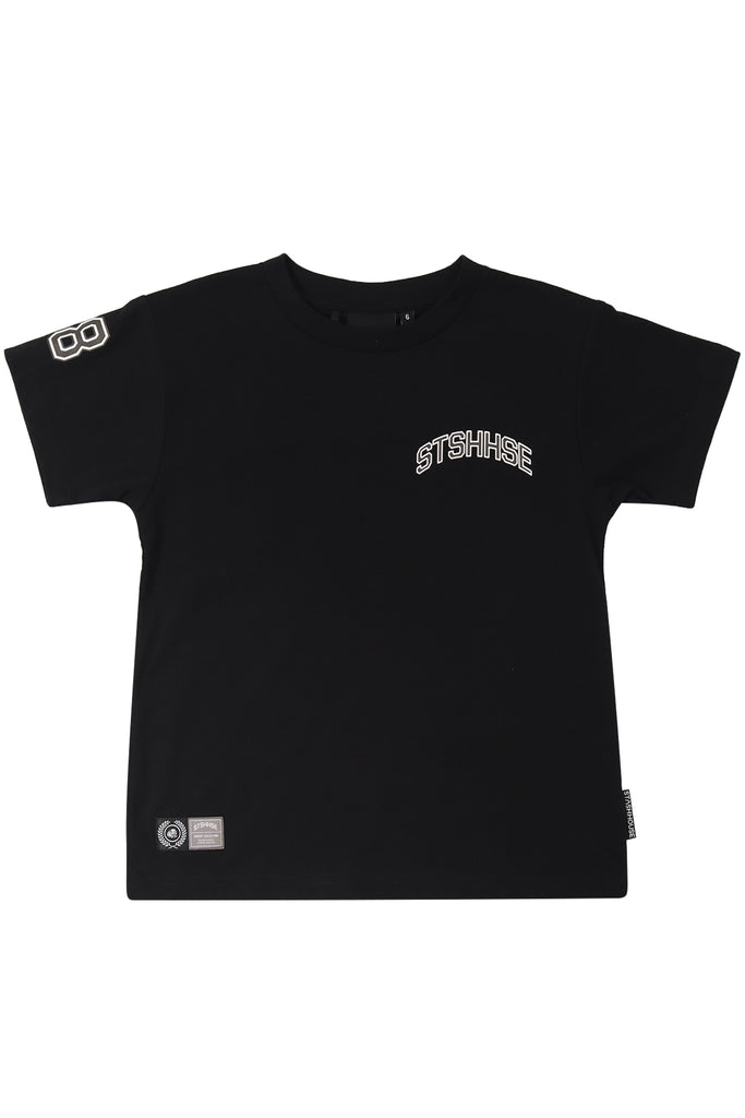 "VARSITY" BLACK TODDLER TEE