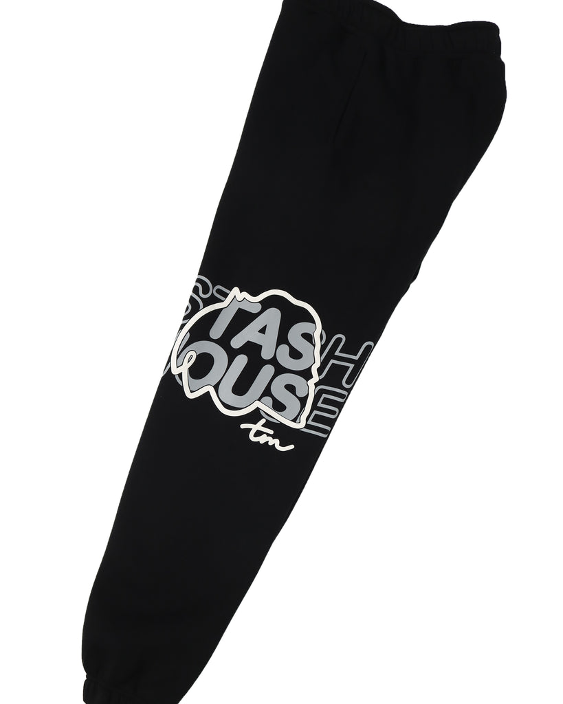 "DUO" BLACK CLASSIC FIT TRACK PANTS