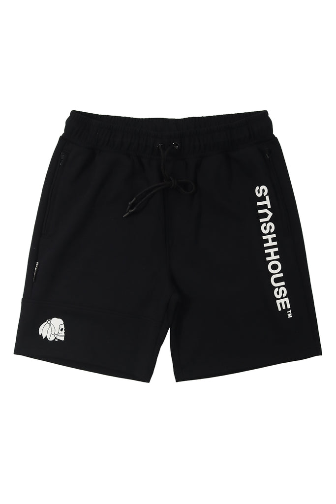 "ESSENTIAL" BLACK TRACK SHORTS