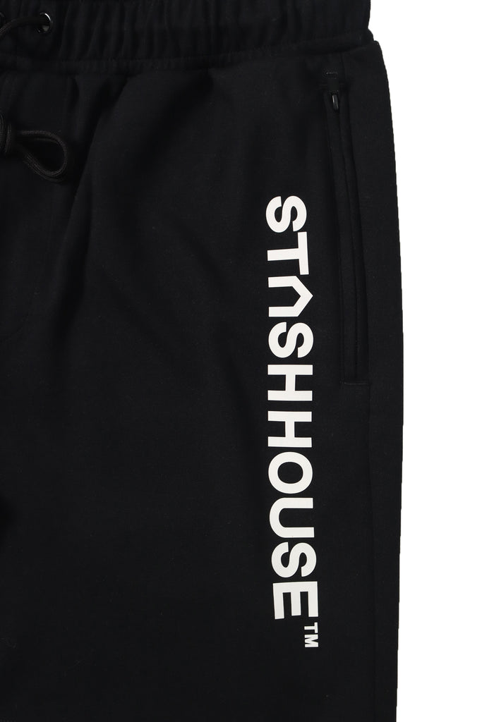 "ESSENTIAL" BLACK TRACK SHORTS