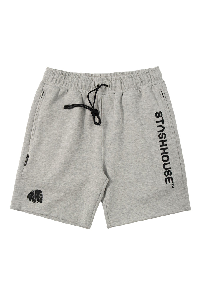 "ESSENTIAL" GREY MARLE TRACK SHORTS