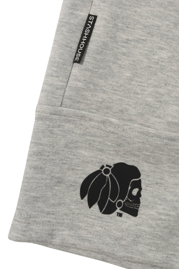"ESSENTIAL" GREY MARLE TRACK SHORTS