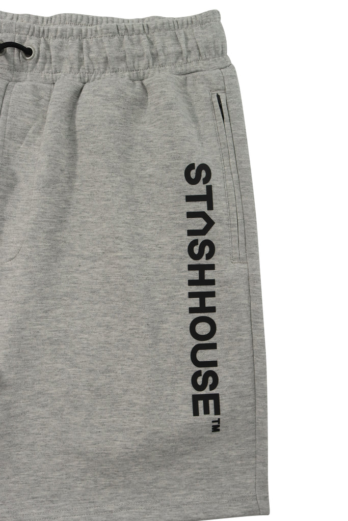"ESSENTIAL" GREY MARLE TRACK SHORTS