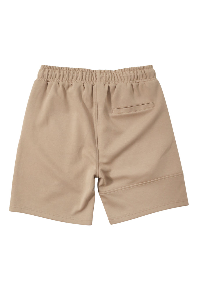 "ESSENTIAL" TAUPE TRACK SHORTS