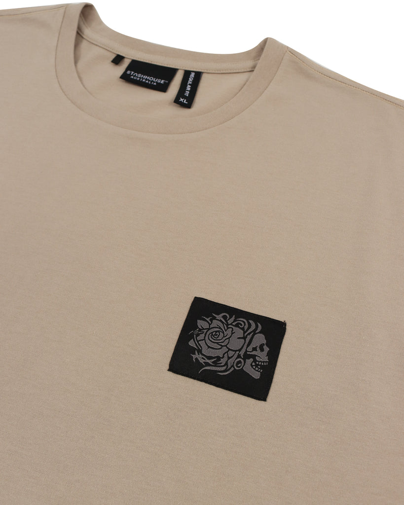 "WIRED" TAUPE REGULAR TEE