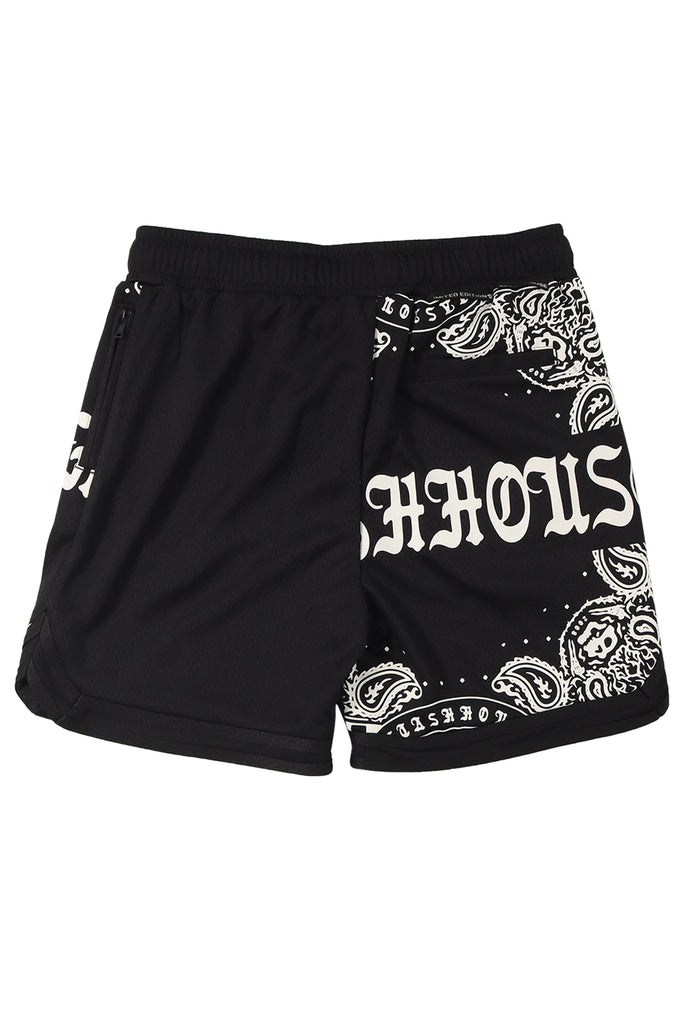 "SCARF" BLACK MESH YOUTH TRACK SHORTS
