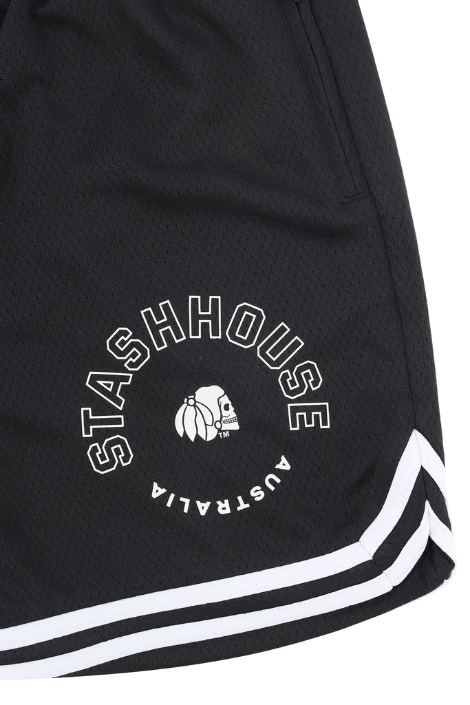 "ARC" BLACK MESH YOUTH TRACK SHORTS