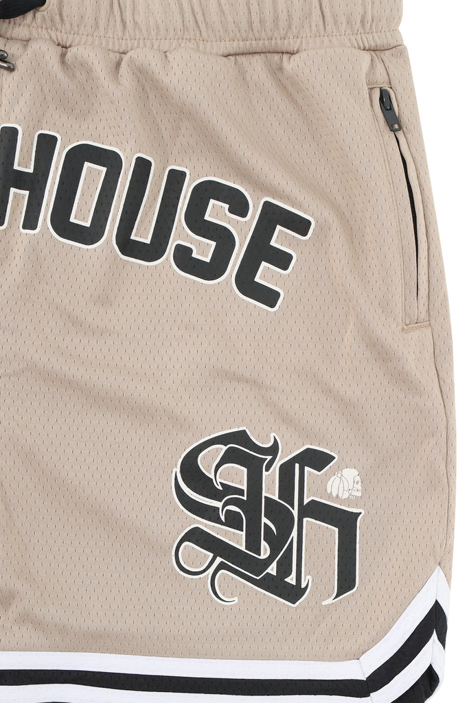 "LOCKED" BLACK MESH YOUTH TRACK SHORTS