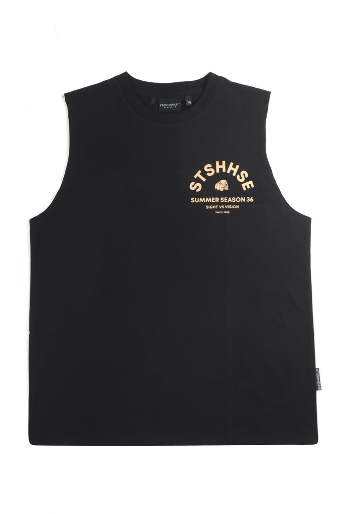 "VISION" BLACK TODDLER MUSCLE TEE