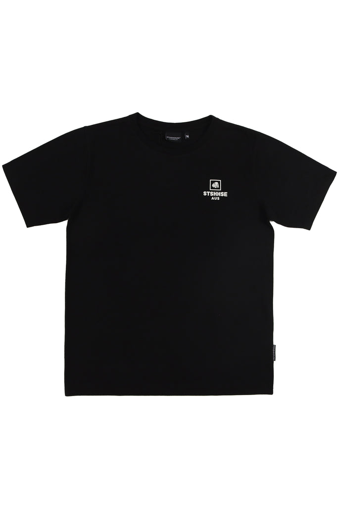 "BOXED" BLACK YOUTH TEE