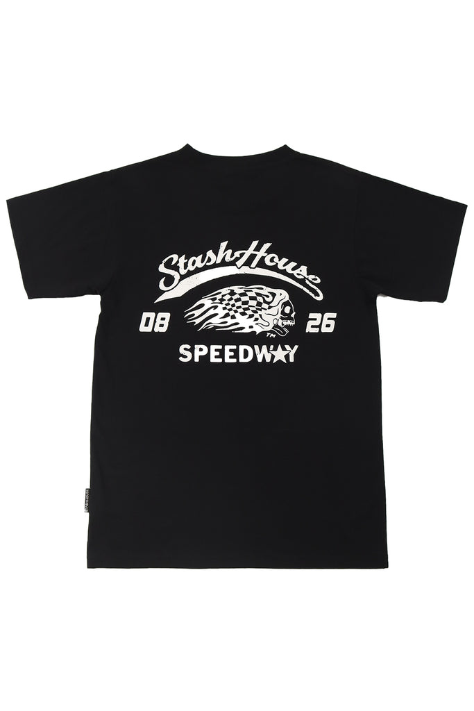 "SPEEDWAY" BLACK YOUTH TEE
