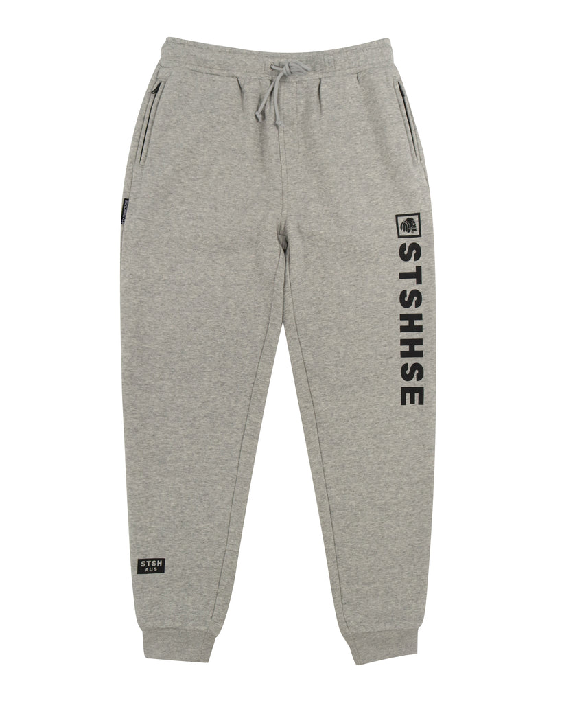 "SQUARED" GREY MARLE YOUTH TRACK PANTS