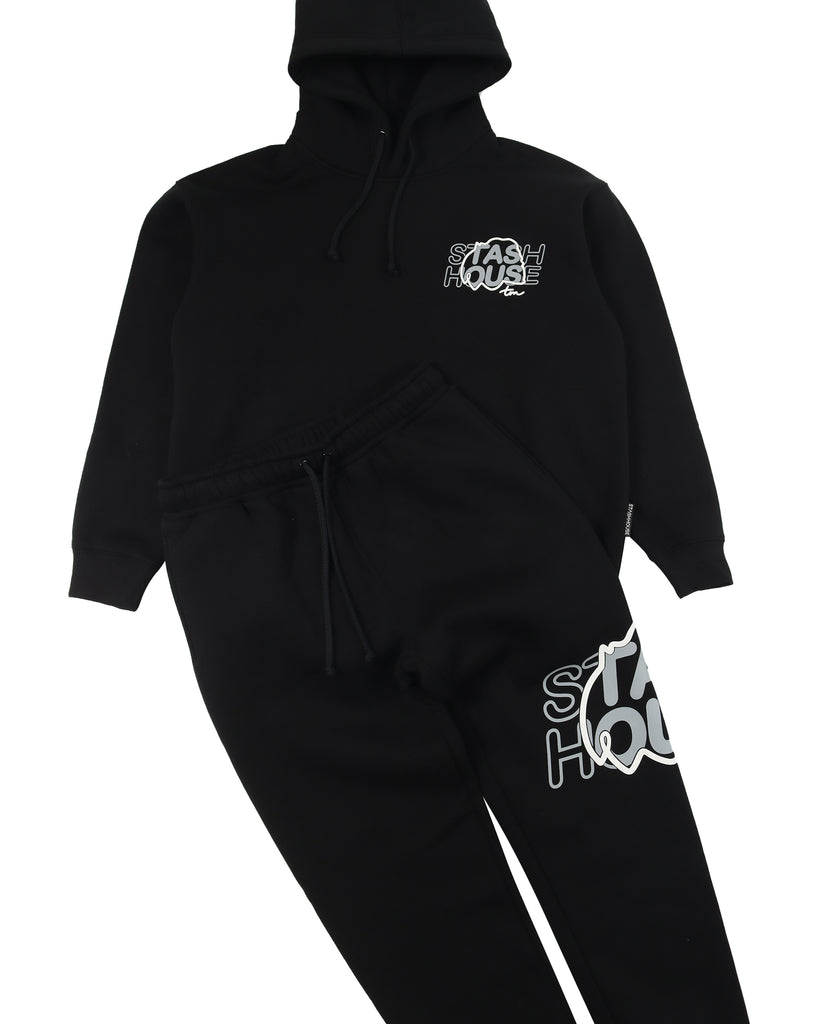 "DUO" BLACK YOUTH TRACK PANTS