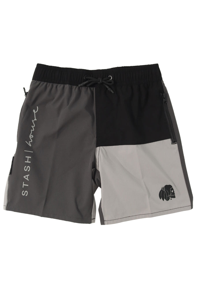 "50/50" GREY PANEL YOUTH LIFESTYLE SHORTS