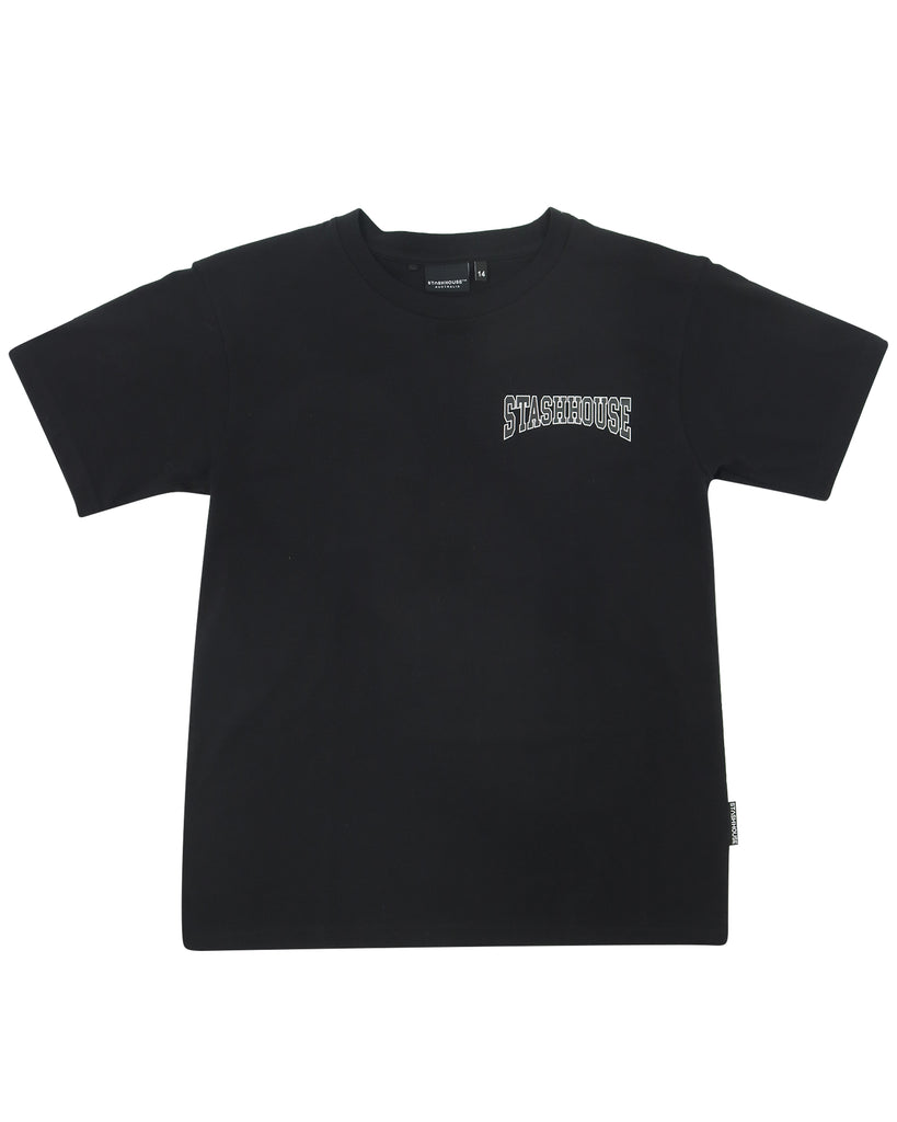 "CHECKED" BLACK TODDLER TEE