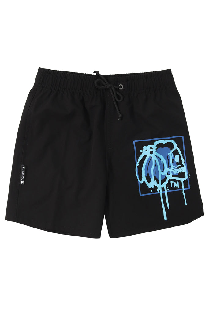 "DRIP" BLACK YOUTH LIFESTYLE SHORTS