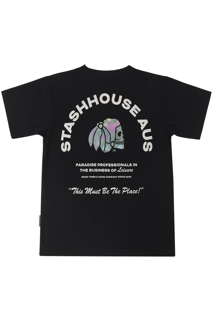 "LEISURE" BLACK YOUTH TEE