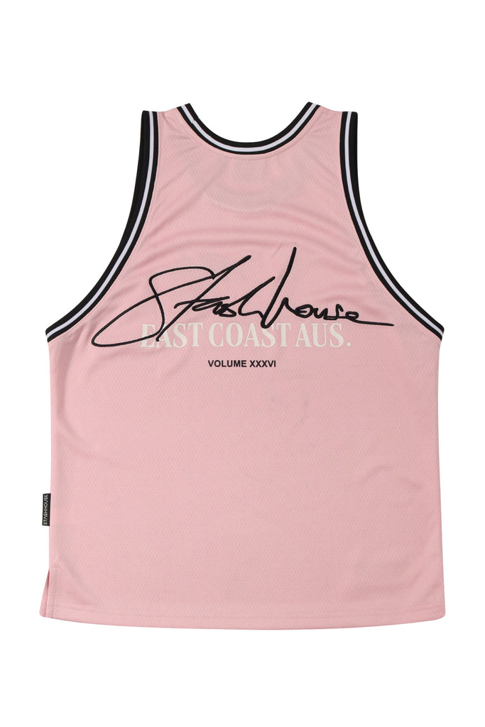 "SIGNATURE" ROSE MESH JERSEY
