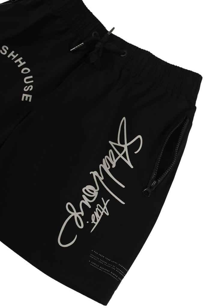 "TYPO" BLACK YOUTH LIFESTYLE SHORTS