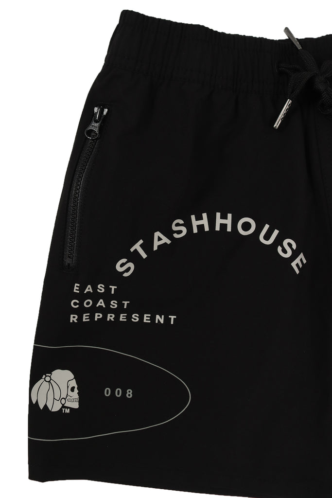 "TYPO" BLACK YOUTH LIFESTYLE SHORTS