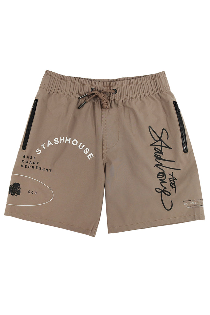 "TYPO" TAUPE YOUTH LIFESTYLE SHORTS