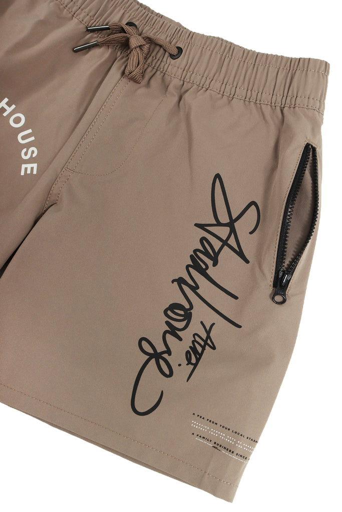 "TYPO" TAUPE YOUTH LIFESTYLE SHORTS