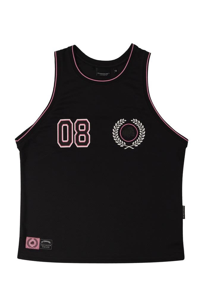 "VARSITY" BLACK MESH JERSEY